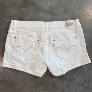 Levi Stauss Co White Shorty Short denim western low rise shorts Juniors 9 Y2K